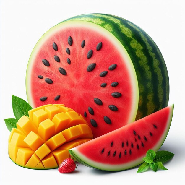 watermellon and mango fruit generative AI