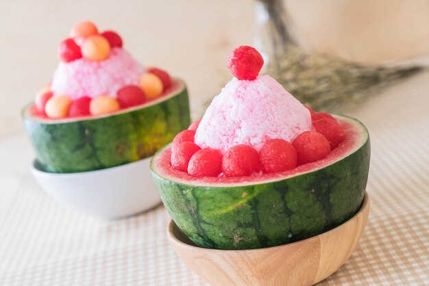 watermelon bingsu dessert