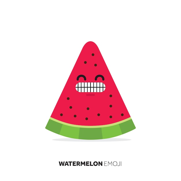 Watermelon fruit cute emoji character icon