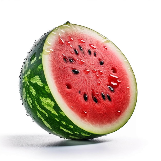 watermelon fruit food melon white background slice red white ripe juicy fresh green