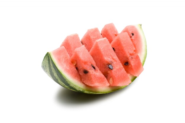 Watermelon fruit on white