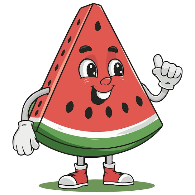 Watermelon Funny Cartoon character illustration drawing vector