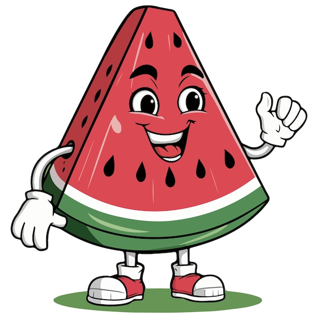 Watermelon Funny Cartoon character illustration drawing vector