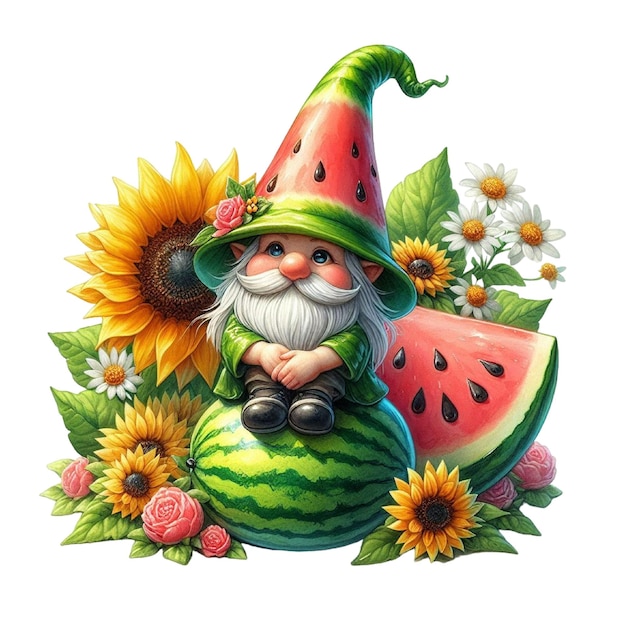 Watermelon Gnome Clipart