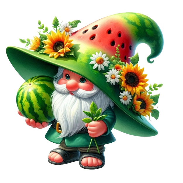 Watermelon Gnome Clipart