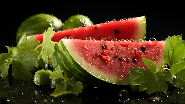 watermelon on green