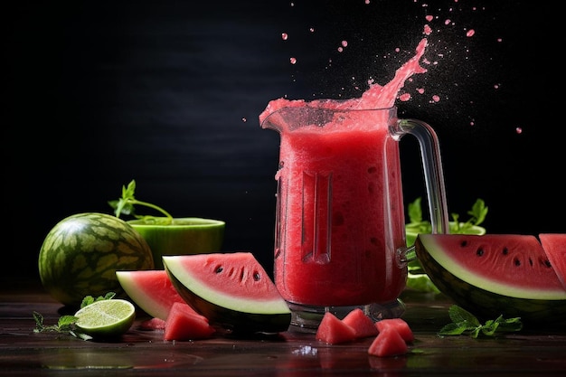 Watermelon Juice Pouring from Blender Watermelon Juic picture photography