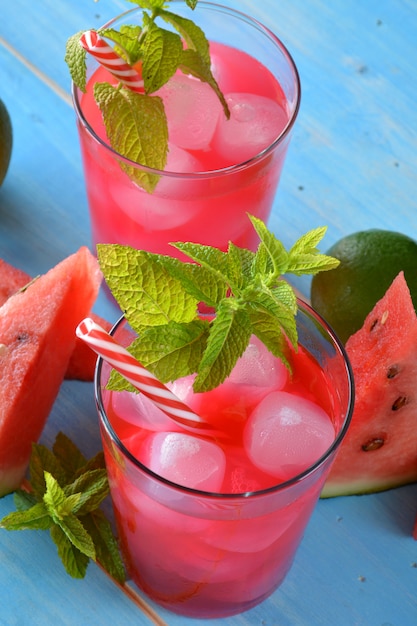 Watermelon Mojito with mint