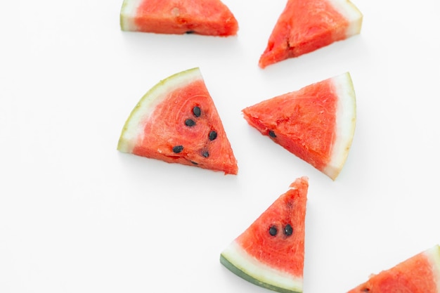 Watermelon pattern Red watermelon on white background Summer concept