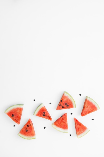 Watermelon pattern Red watermelon on white background Summer concept