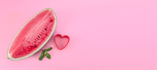 Watermelon on a pink background