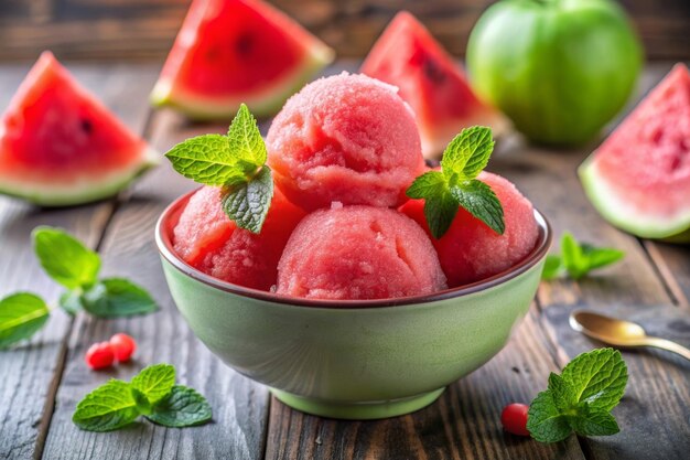 Photo watermelon refreshing sorbet ice cream