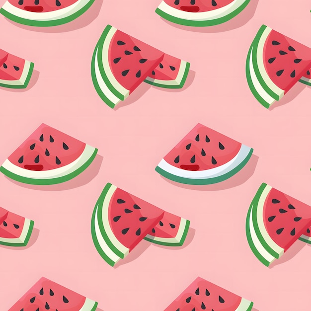 Photo watermelon seamless pattern pink background