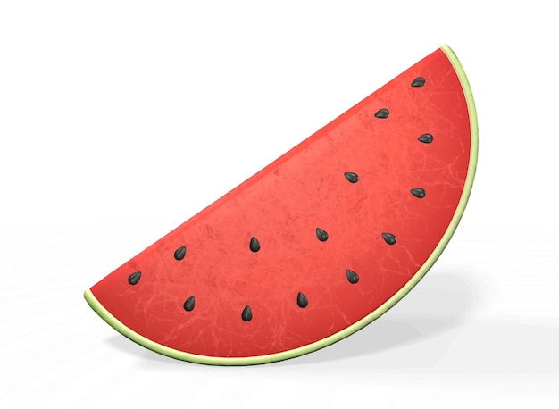 watermelon slice isolated on a white background 3d-rendering.