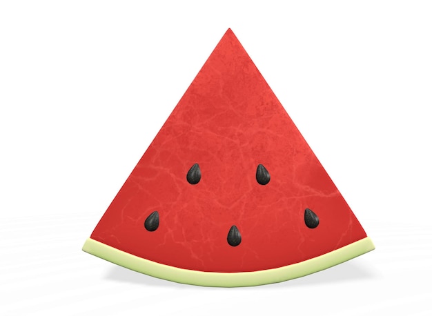 watermelon slice isolated on a white background 3d-rendering.