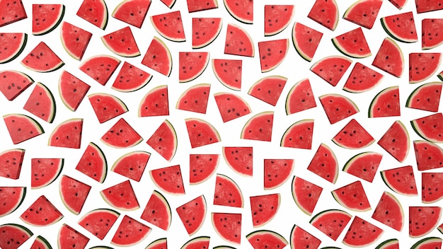 watermelon slice on white background. Summer color. 3d-rendering.