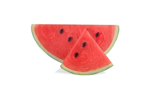 Watermelon slices isolated on a white background.