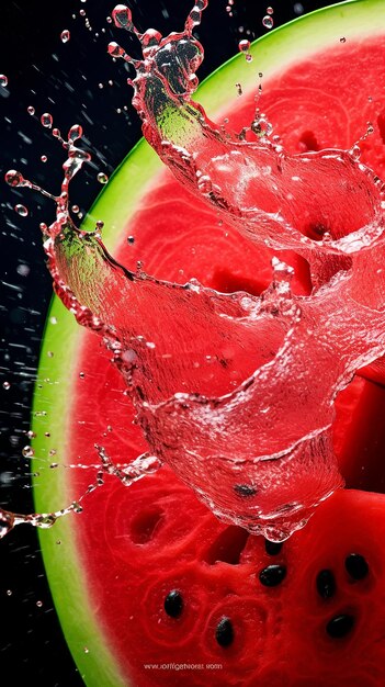 Photo a watermelon that is being sprayed with water