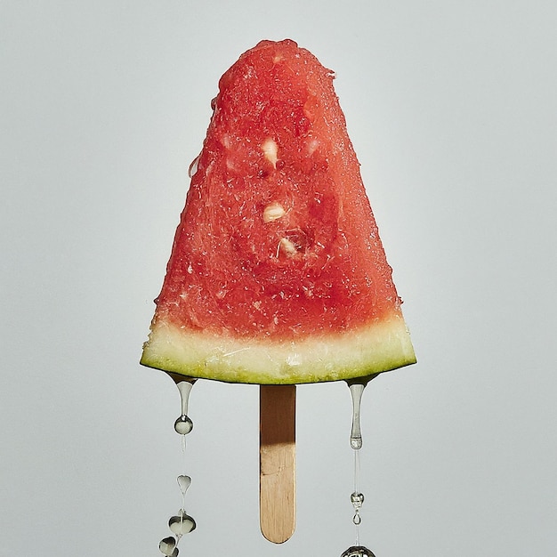 Photo a watermelon that is being sprayed with water