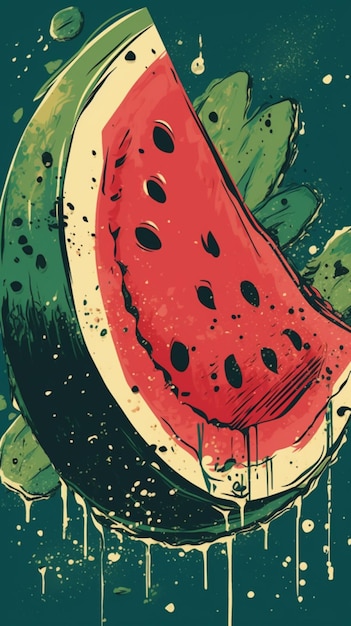 Watermelon vector art poster design