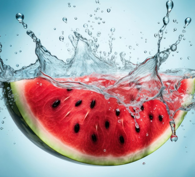 Watermelon in water Illustration AI GenerativexA