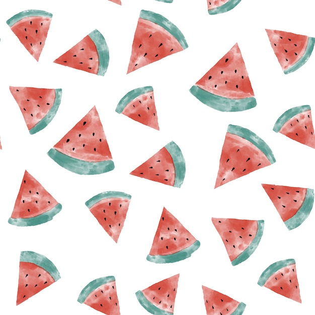 Watermelon watercolor seamless pattern. 