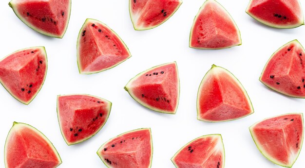 Watermelon on white background. Top view