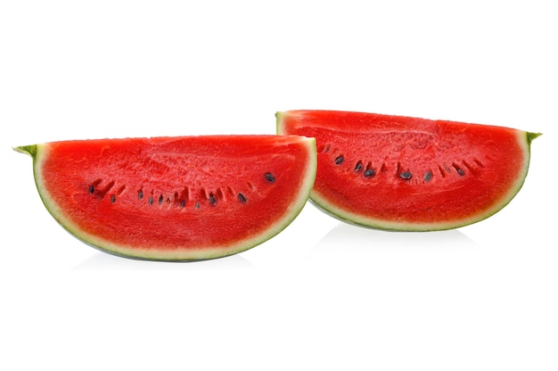 Watermelon with slices isolated on white background