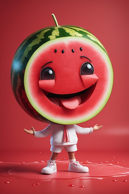 Photo a watermelon with a smile on it