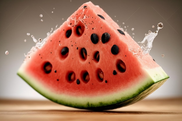 Watermelon with a splash of water