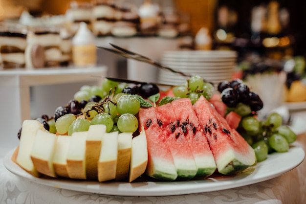 Watermelon with sweet desserts