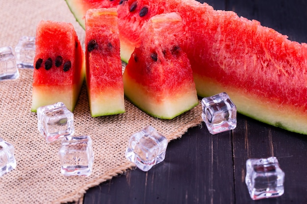 Watermelon on wooden background