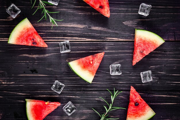 Watermelon on wooden background