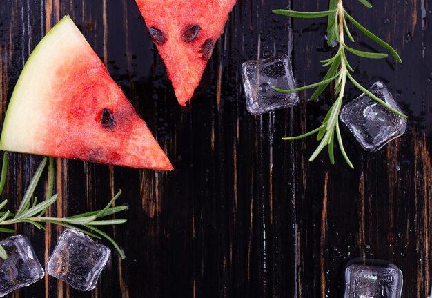 Watermelon on wooden background