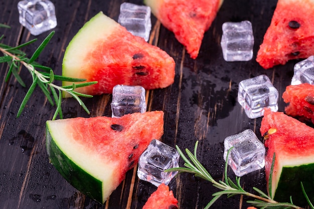 Watermelon on wooden background