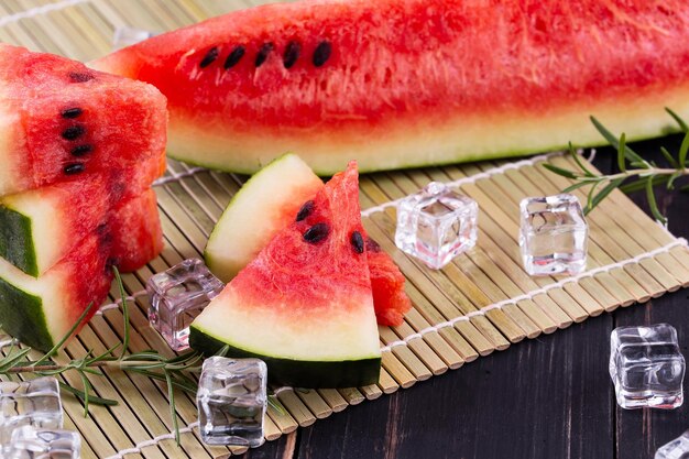 Watermelon on wooden background