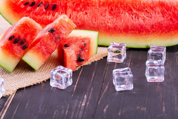 Watermelon on wooden background