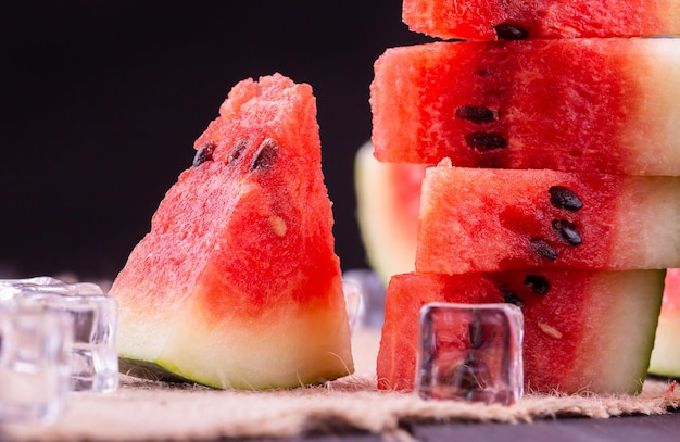 Watermelon on wooden background