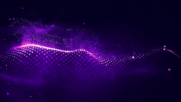 Wave abstract purple wave animation Seamless loop 4k Purple technology background