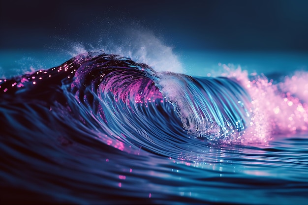 Wave Background with Blue and Pink