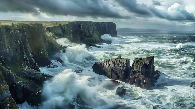 a wave breaking over a cliff that has the word quot on it