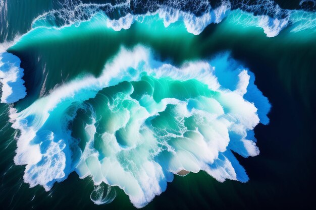 A wave breaks over a wave that has been washed up.