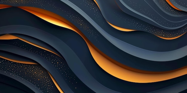 Wave Curve Abstract Presentation Background Black and Gold