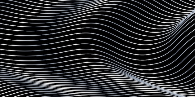 wave on a dark abstract background Shiny moving lines design element