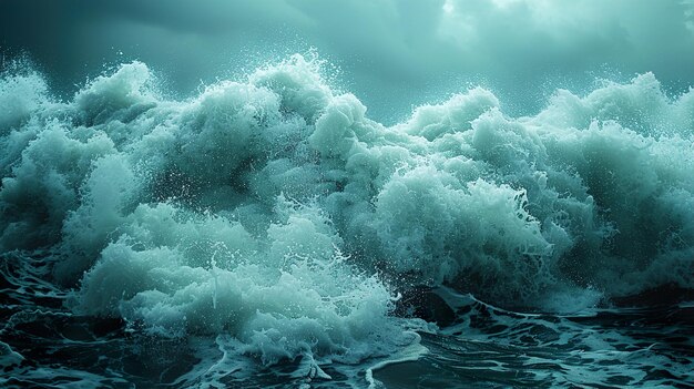 a wave in the ocean with the ocean in the background