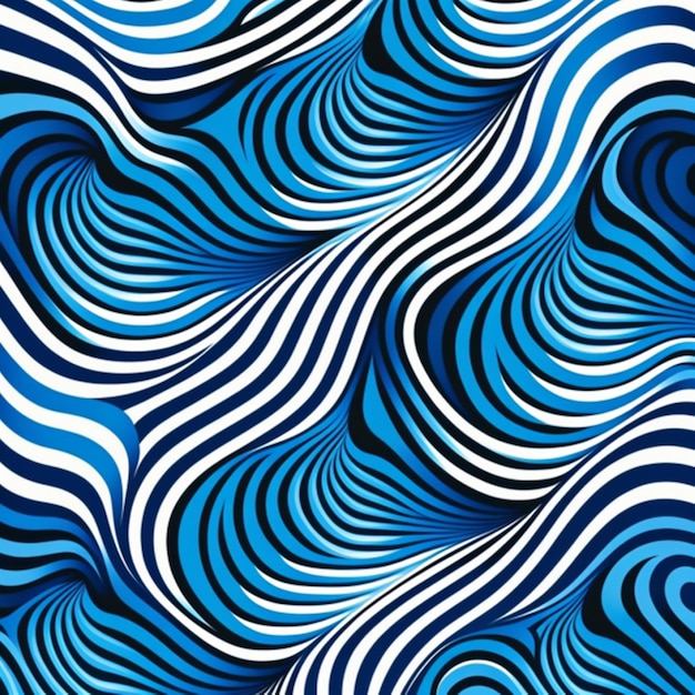 wave pattern, blue and white