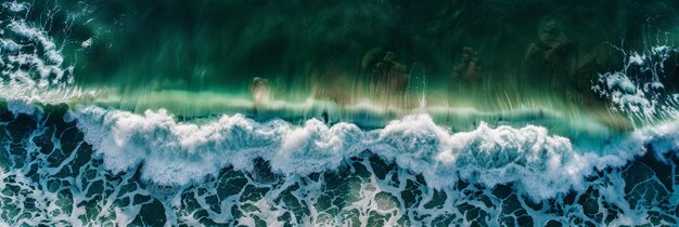 Photo wave patterns from above for nature designs generative ai