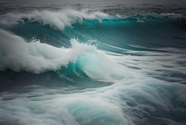 A wave that is about to be crashing into the ocean