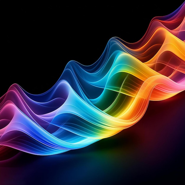 Photo a wave with rainbow colors is shown in this image