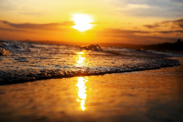 Waves on the beach in the tropics